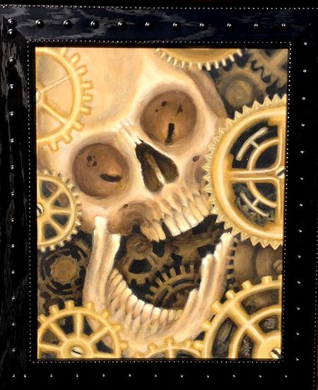 Jeff Johnson - Clockwork Skull Painting